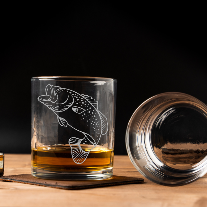 Largemouth Bass Whiskey Glass