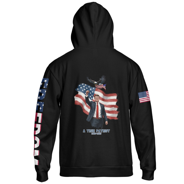 Red White and Blueberries Charlie Kirk Fist Raised Hoodie
