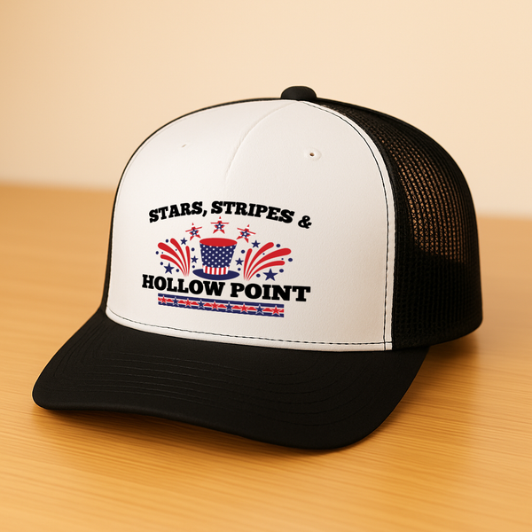 Stars Stripes and Hollow Point Trucker Hat