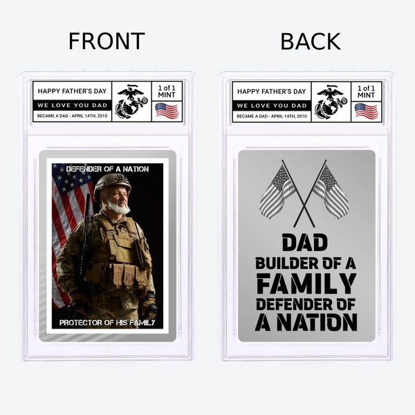 Personalized Dad Builder Of A Family Defender Of A Nation Card