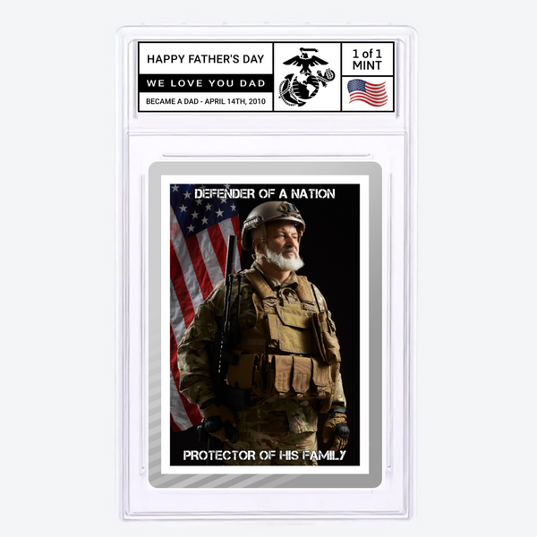 Personalized Dad Builder Of A Family Defender Of A Nation Card
