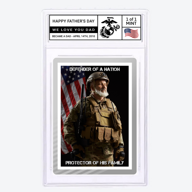Personalized Dad Builder Of A Family Defender Of A Nation Card