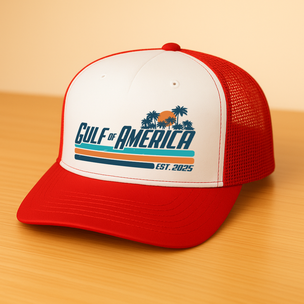 Gulf Of America Est. 2025 Red Trucker Hat - 2