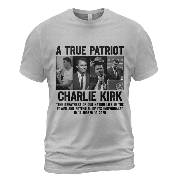 A True Patriot Charlie Kirk The Greatness Of Our Nation Lies T Shirt - 3 - G