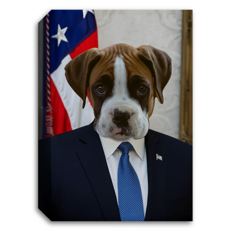 Custom USA President Pet Portrait Canvas
