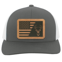 Buck Antlers American Flag Trucker Hat
