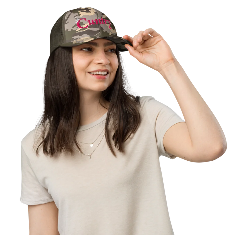 Pink Cuntry Camouflage Embroidered Trucker Hat