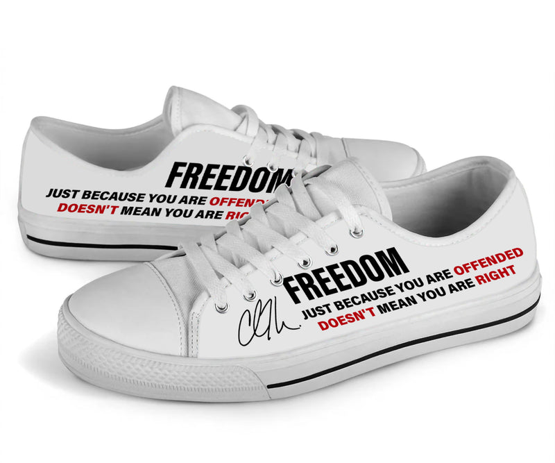 Charlie Kirk Just Because You Are Offended Low Top Canvas Shoe