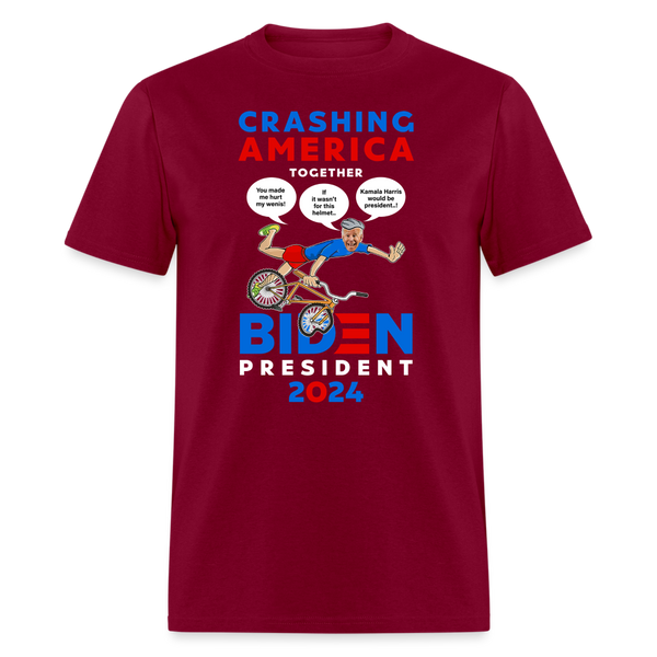 Crashing America Together T-Shirt - burgundy