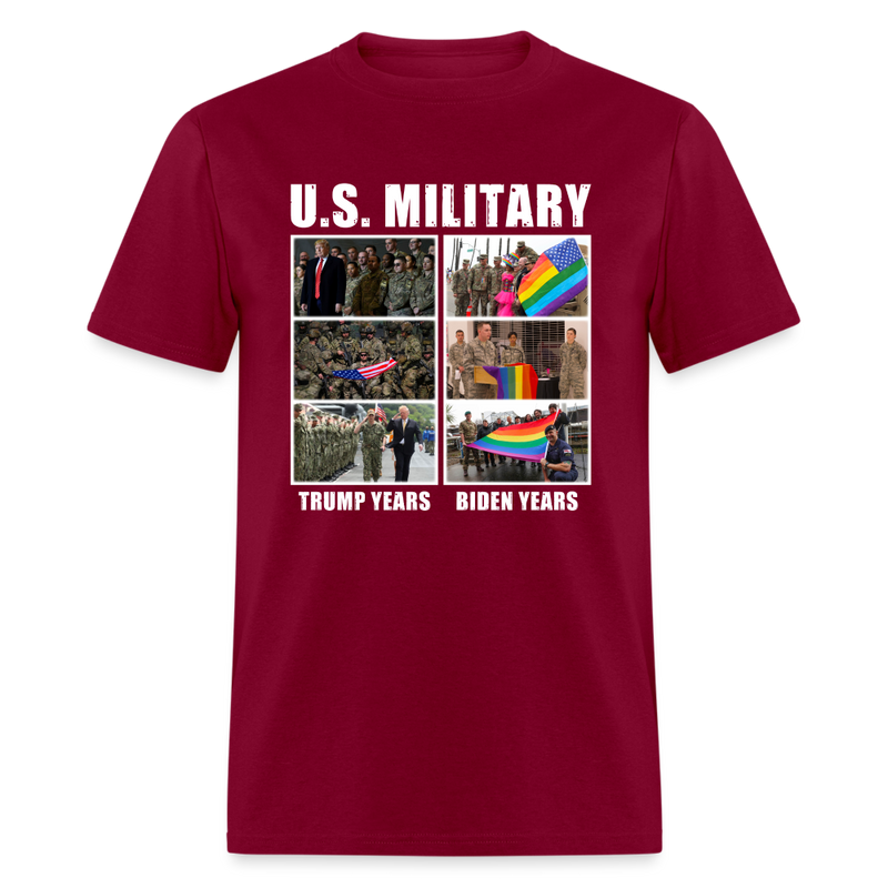 Trump Years vs Biden Years T-Shirt - burgundy