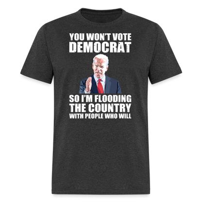 Wont Vote Democrat T-Shirt - heather black