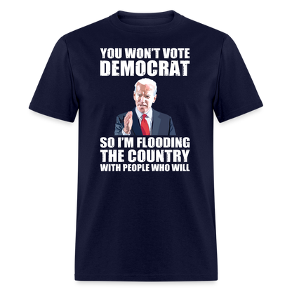 Wont Vote Democrat T-Shirt - navy