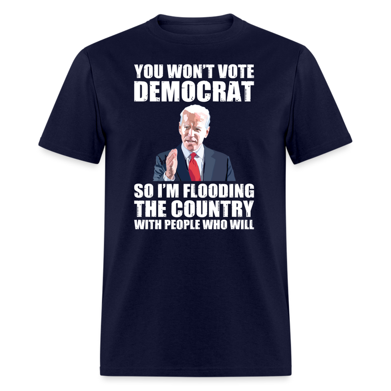 Wont Vote Democrat T-Shirt - navy