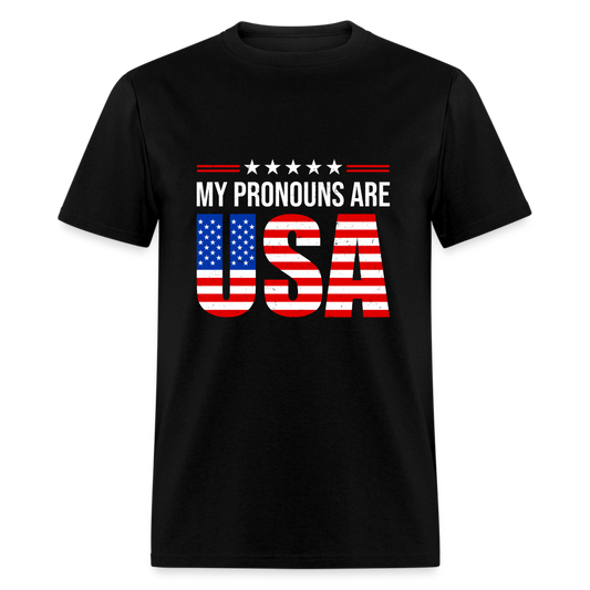 My Pronouns Are USA T-Shirt - black