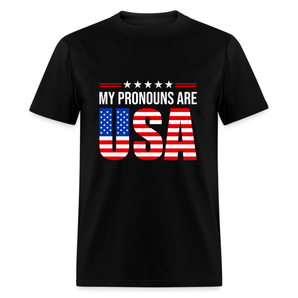 My Pronouns Are USA T-Shirt - black