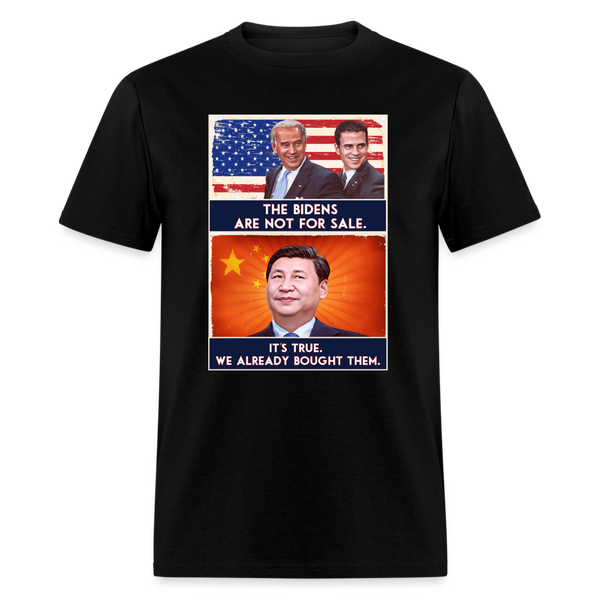 The Bidens Are Not For Sale T-Shirt - black
