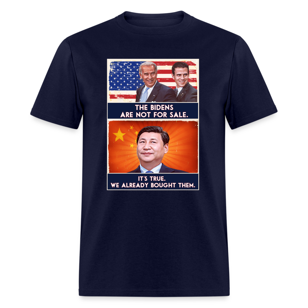 The Bidens Are Not For Sale T-Shirt - navy