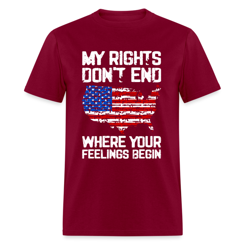 My Rights Don't End T-Shirt - burgundy