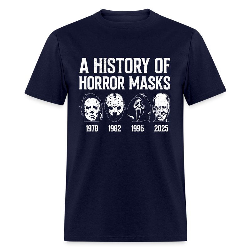 A History Of Horror Masks T-Shirt - navy