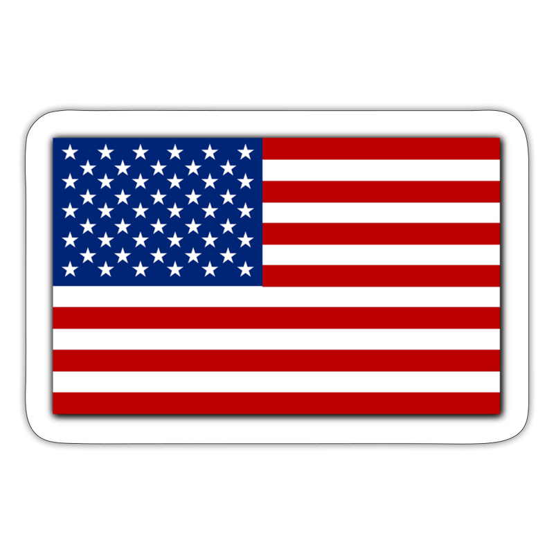 USA Flag Sticker - white matte