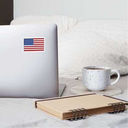USA Flag Sticker - white matte