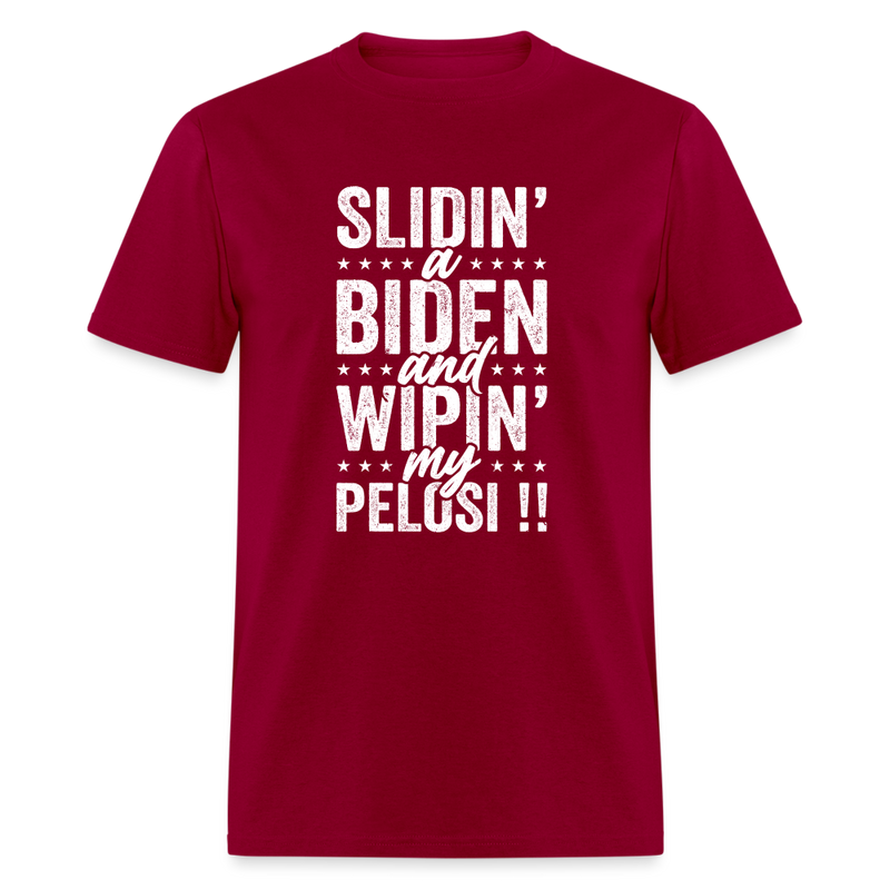 Sliden' A Biden T-Shirt - dark red