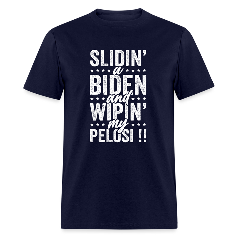 Sliden' A Biden T-Shirt - navy
