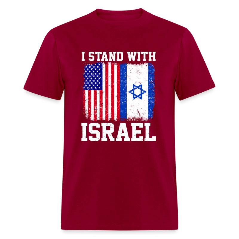 I Stand With Israel T-Shirt - dark red