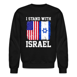 I Stand With Israel Crewneck Sweatshirt - black