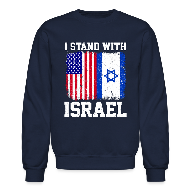 I Stand With Israel Crewneck Sweatshirt - navy