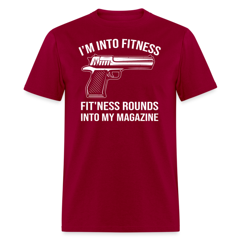 Fit'ness Rounds Into My Magazine T-Shirt - dark red