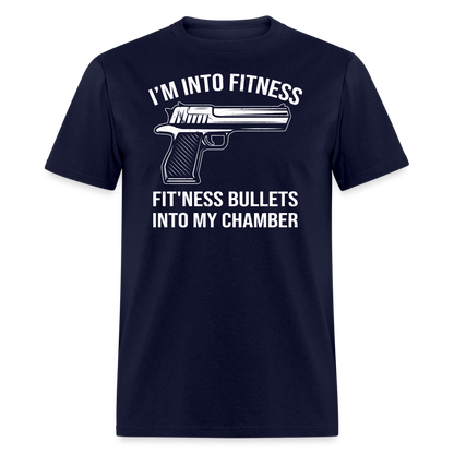Fit'ness Bullets Into My Chamber T-Shirt - navy