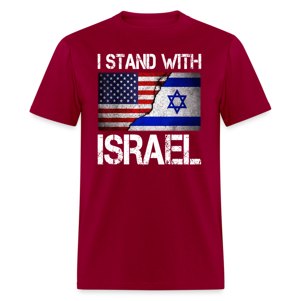 I Stand With Israel T-Shirt - dark red