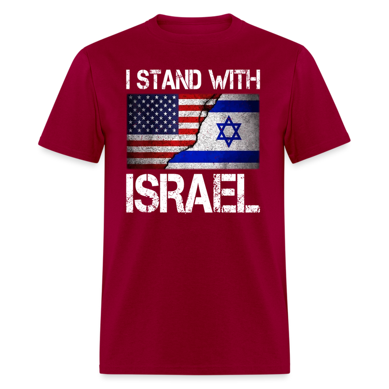 I Stand With Israel T-Shirt - dark red