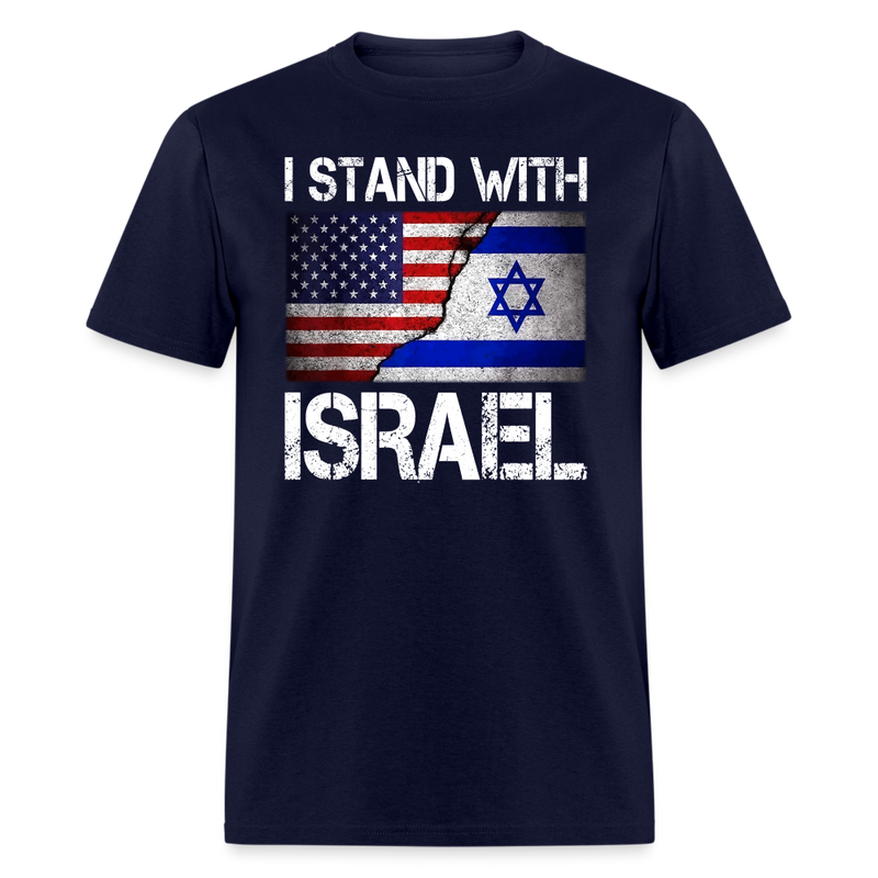 I Stand With Israel T-Shirt - navy