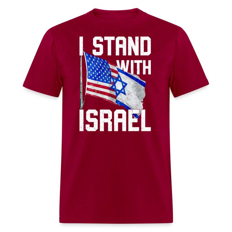 I Stand With Israel T-Shirt - dark red