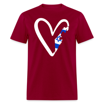 Love For Israel T-Shirt - dark red