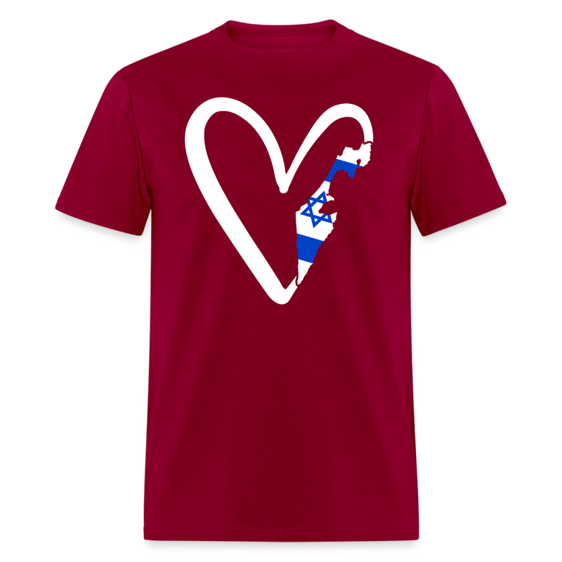 Love For Israel T-Shirt - dark red