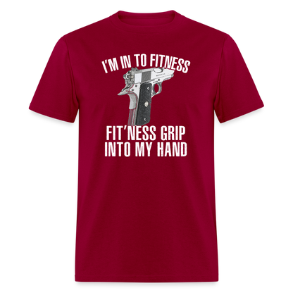 Fitness Grip T-Shirt - dark red