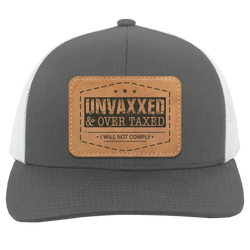 Unvaxxed And Overtaxed Trucker Hat - Brown Tanned