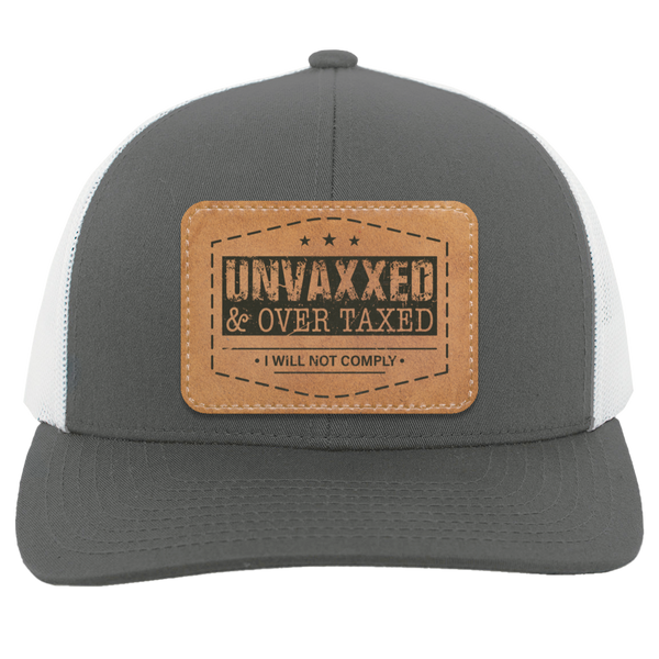 Unvaxxed And Overtaxed Trucker Hat - Brown Tanned