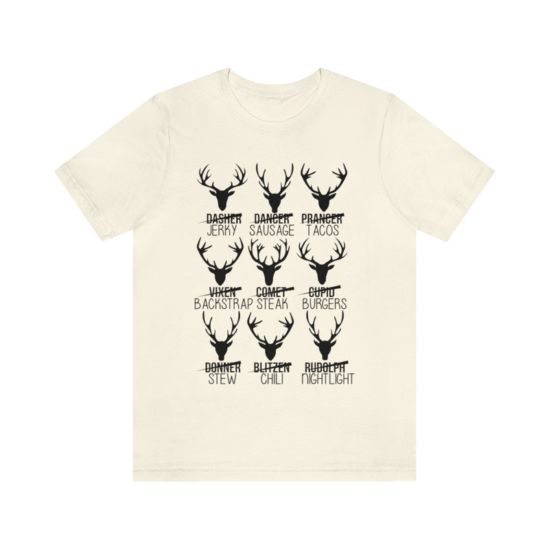 Christmas Reindeer Hunter T Shirt (Black Print)