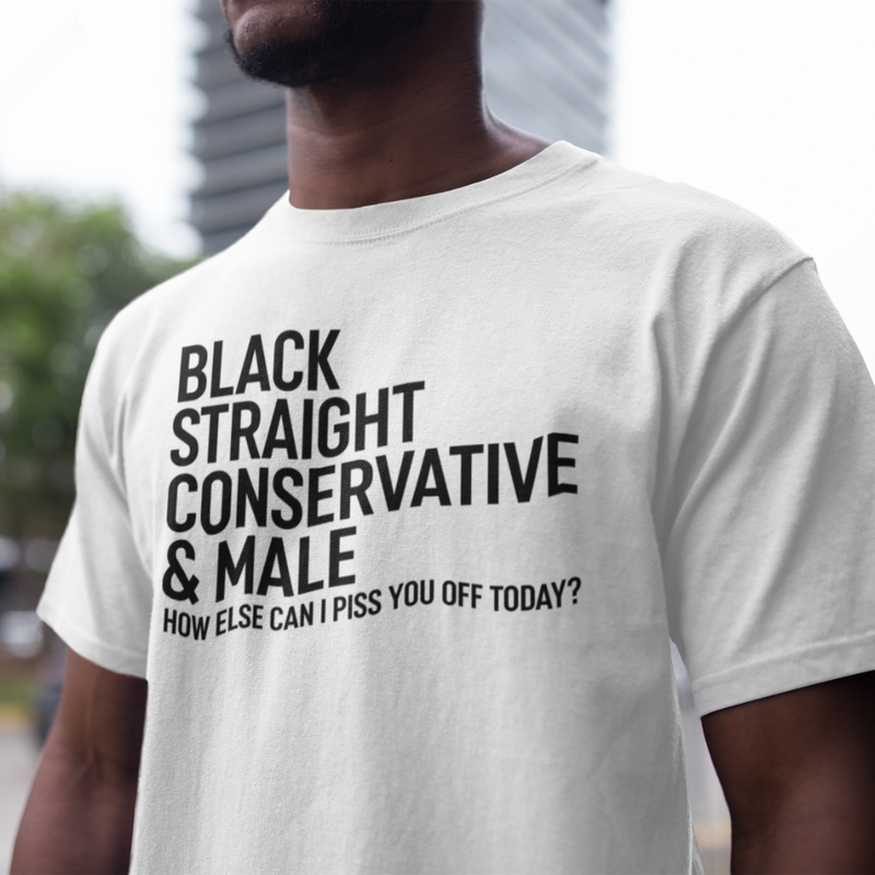 Black Straight Conservative Male T Shirt