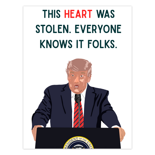 This Heart Was Stolen - Valentines Card