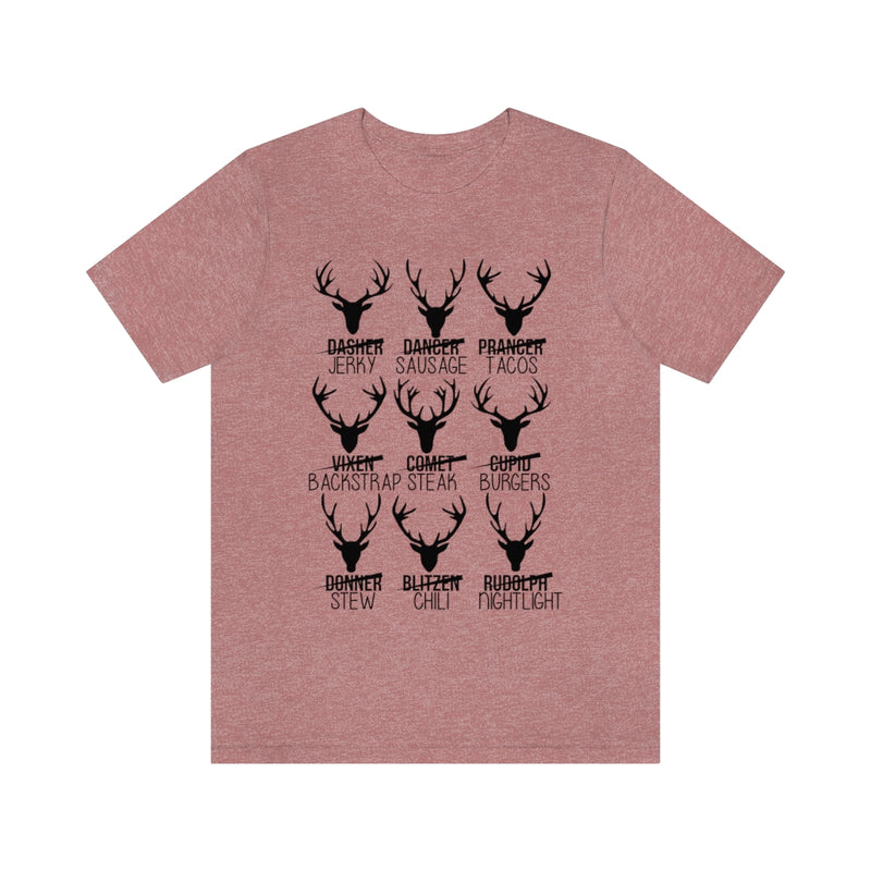 Christmas Reindeer Hunter T Shirt (Black Print)