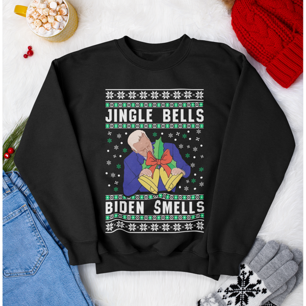 Jingle Bell Biden Smells Christmas Sweater (Unisex)