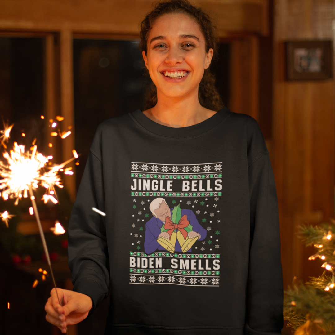 Jingle Bell Biden Smells Christmas Sweater (Unisex)