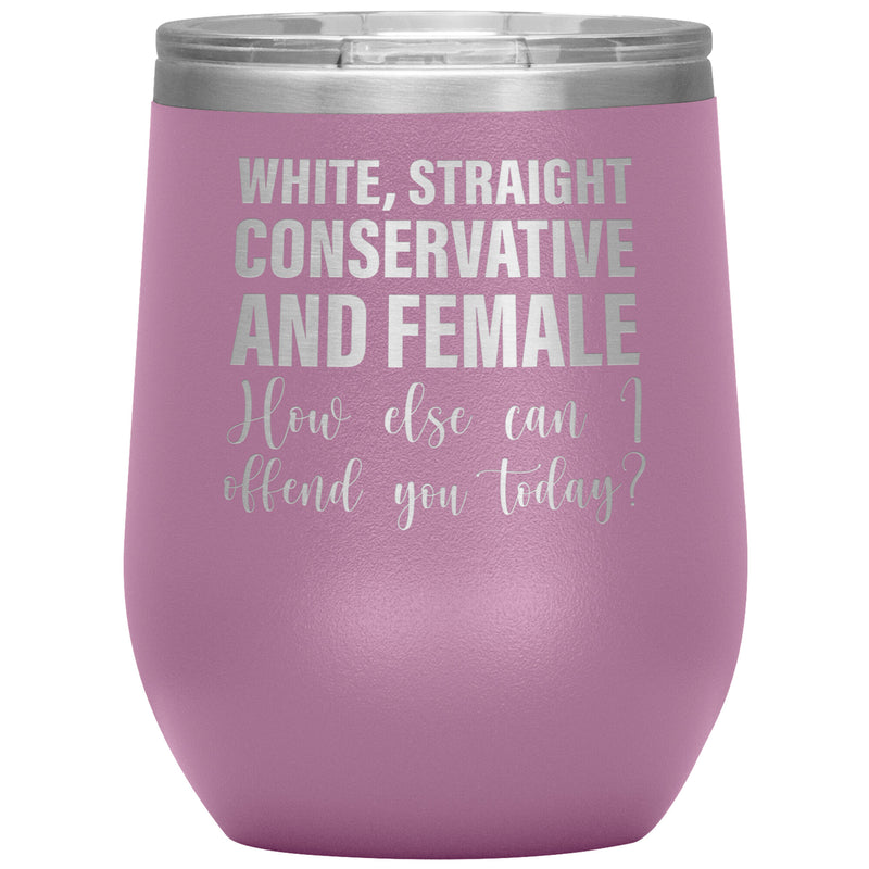 White Straight Conservative Female Wine Tumbler