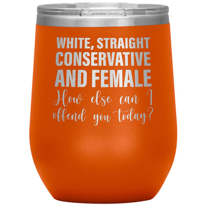 White Straight Conservative Female Wine Tumbler