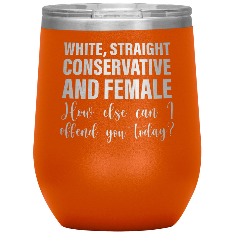 White Straight Conservative Female Wine Tumbler